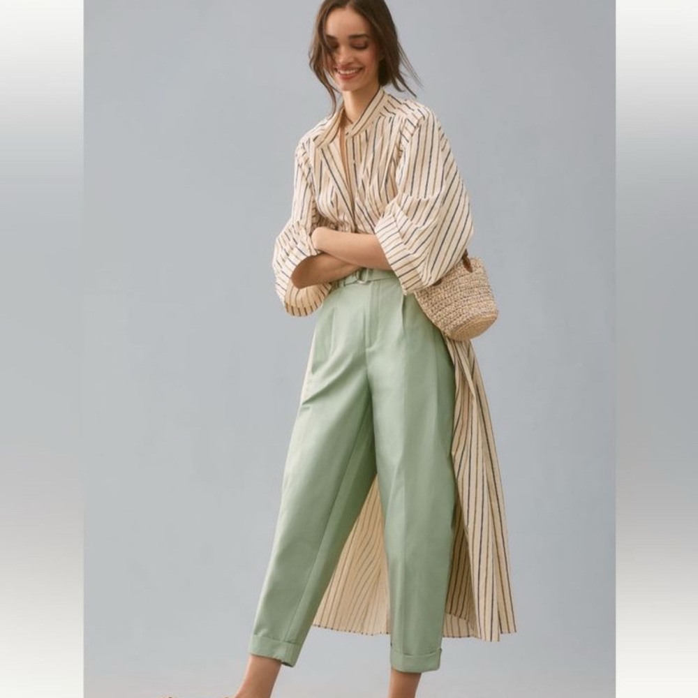 Maeve by Anthropologie Sage Green Cropped Pants